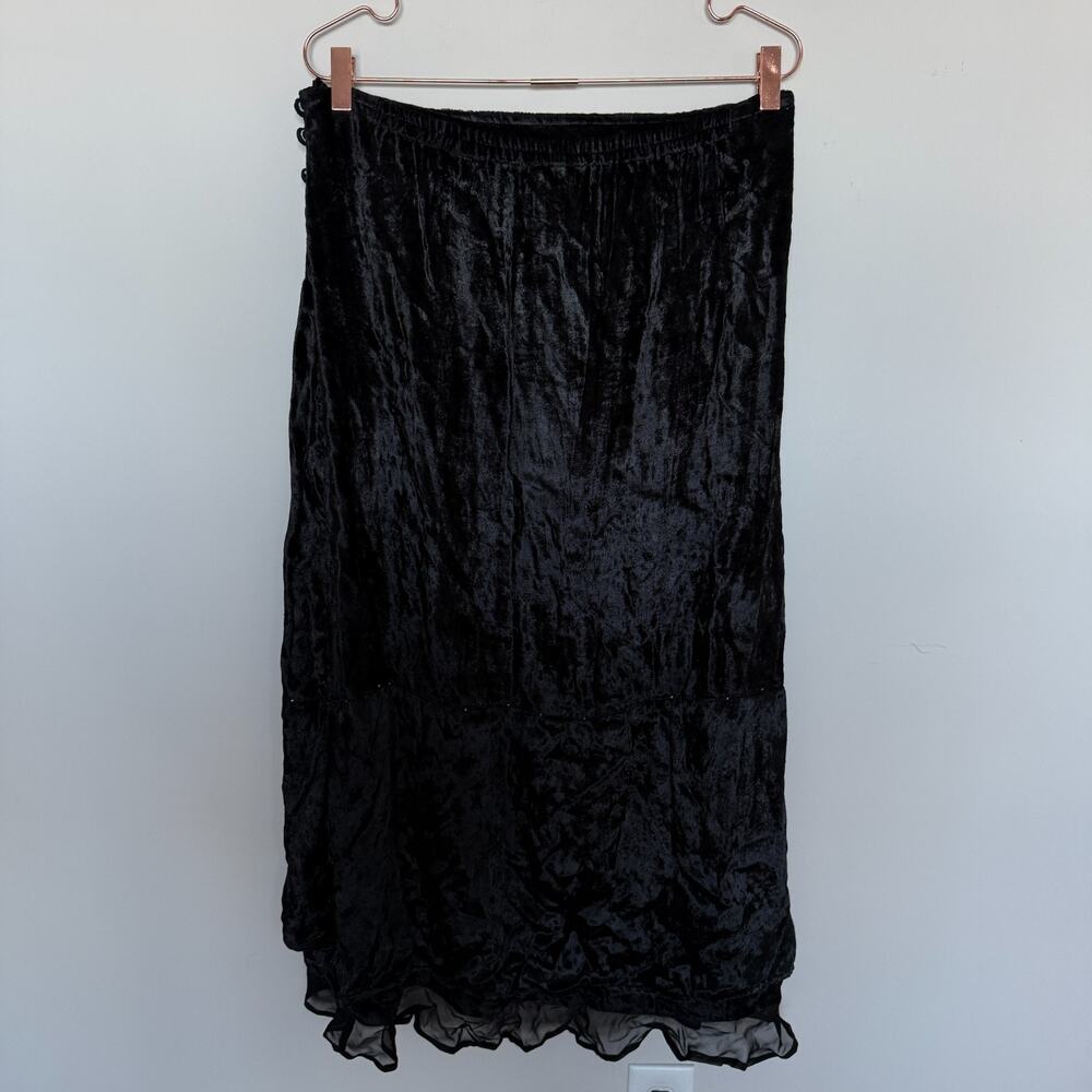 Na-Ta-Ya Womens Velvet Whimsigoth Skirt M Beaded Fairy Renaissance Embroidered - Picture 8 of 8